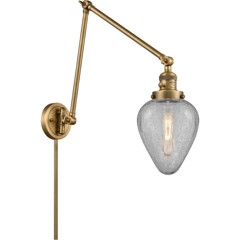 Geneseo 30 inch 60.00 watt Brushed Brass Swing Arm Wall Light, Franklin Restoration