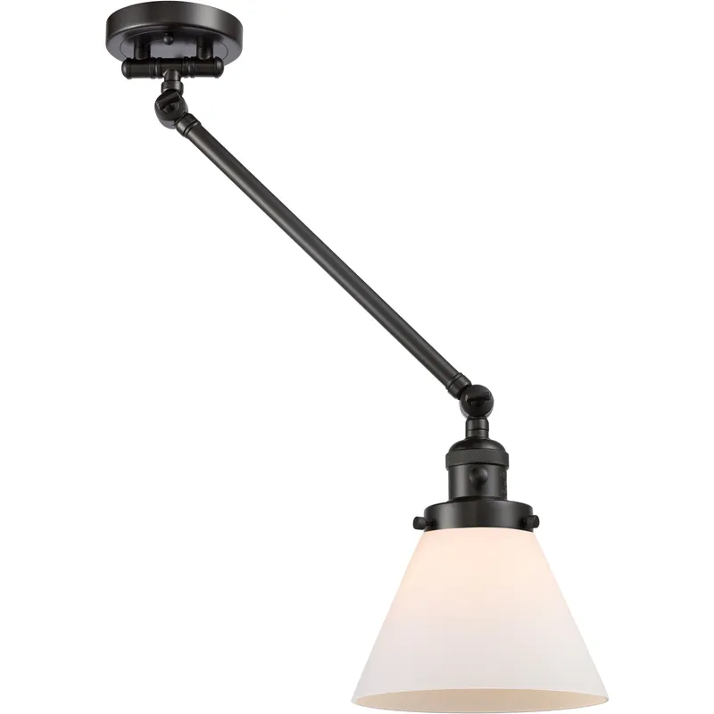 Large Cone 30 inch 60.00 watt Oil Rubbed Bronze Swing Arm Wall Light, Franklin Restoration