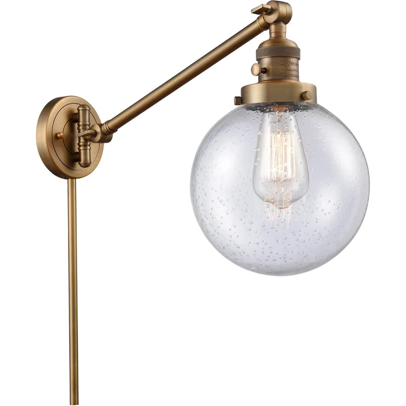 Large Beacon 21 inch 60.00 watt Brushed Brass Swing Arm Wall Light, Franklin Restoration