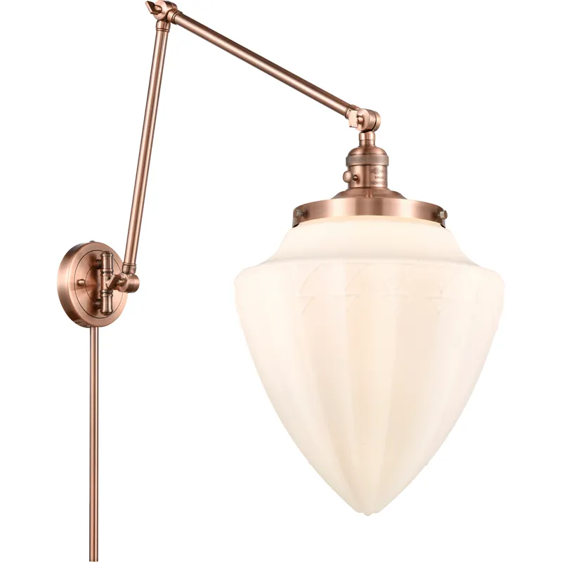 Franklin Restoration Bullet 34 inch 6.00 watt Antique Copper Swing Arm Wall Light