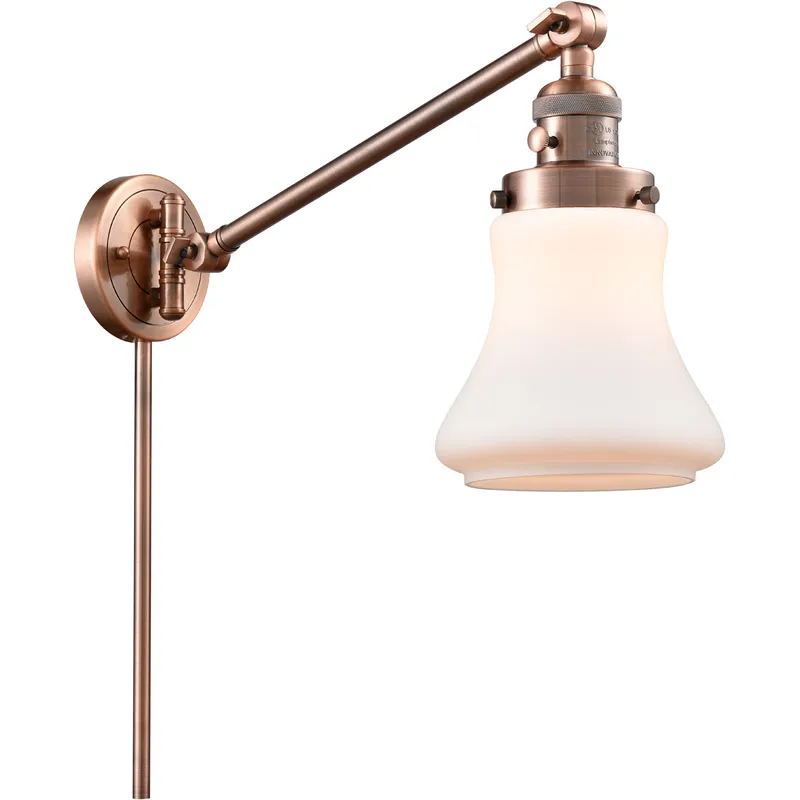 Bellmont 35 inch 3.50 watt Antique Copper Swing Arm Wall Light, Franklin Restoration