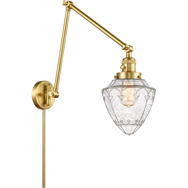 Franklin Restoration Bullet 32 inch 60.00 watt Satin Gold Swing Arm Wall Light