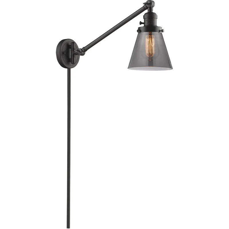 Small Cone 21 inch 3.50 watt Oil Rubbed Bronze Swing Arm Wall Light, Franklin Restoration