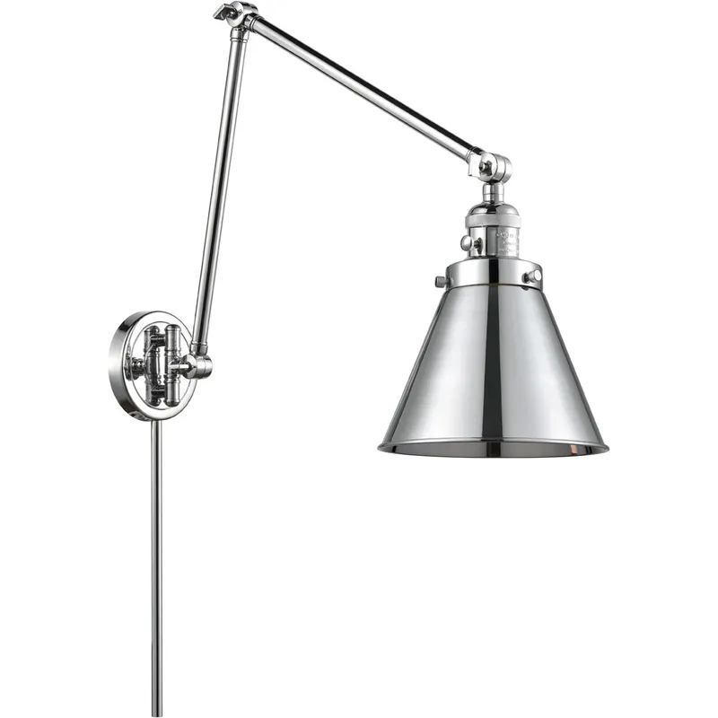 Appalachian 30 inch 3.5 watt Polished Chrome Swing Arm Wall Light, Franklin Restoration