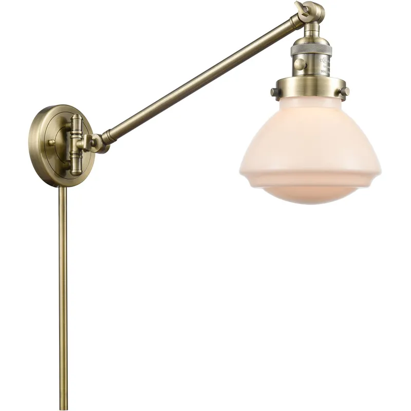 Olean 18 inch 60.00 watt Antique Brass Swing Arm Wall Light, Franklin Restoration