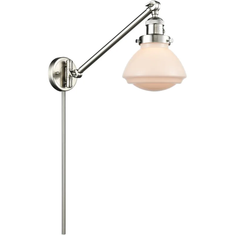 Olean 18 inch 60.00 watt Satin Nickel Swing Arm Wall Light, Franklin Restoration