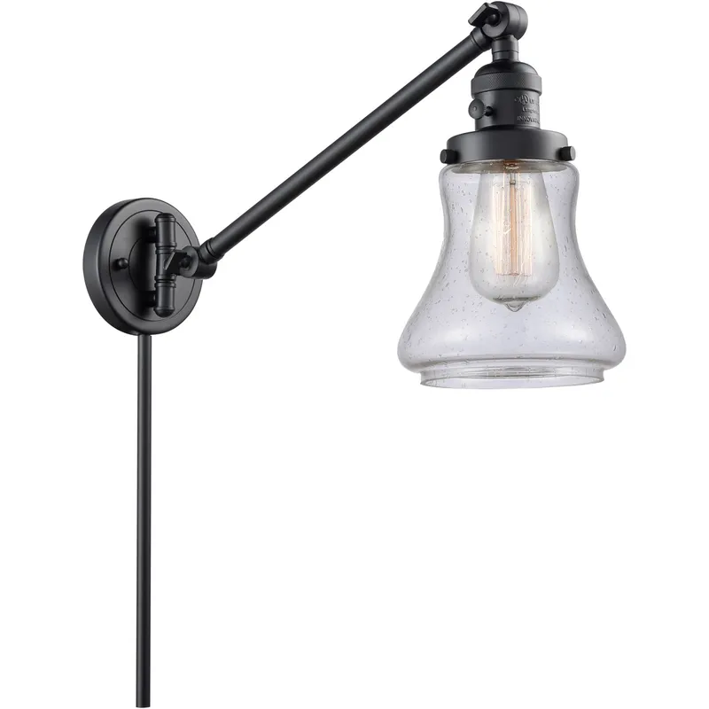 Bellmont 35 inch 3.50 watt Matte Black Swing Arm Wall Light, Franklin Restoration