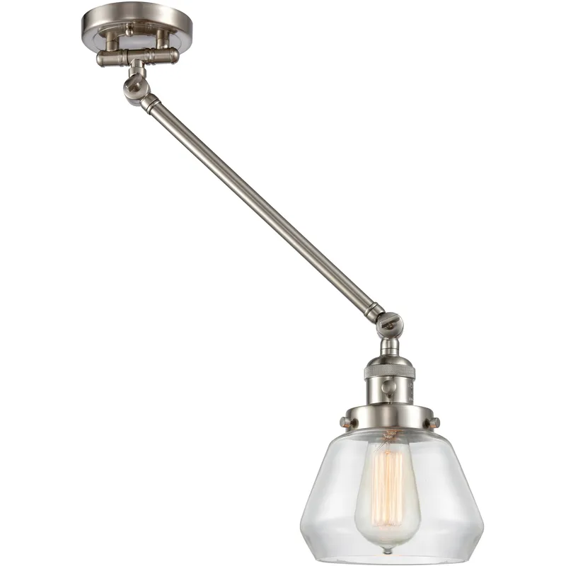 Fulton 35 inch 60.00 watt Satin Nickel Swing Arm Wall Light, Franklin Restoration