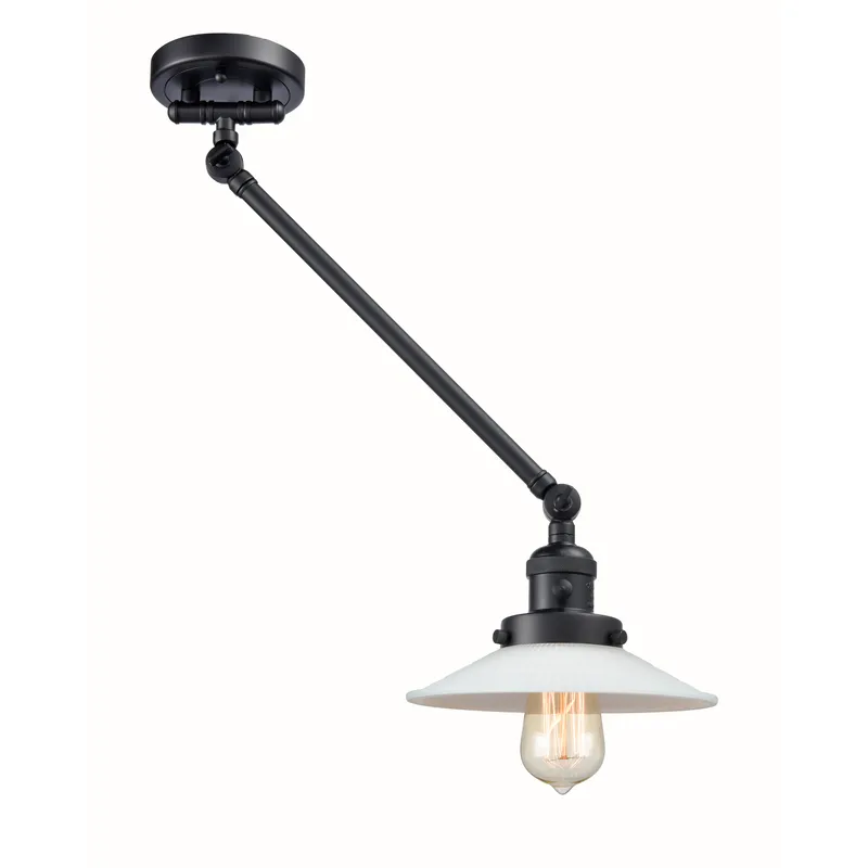 Halophane 21 inch 60.00 watt Matte Black Swing Arm Wall Light, Franklin Restoration