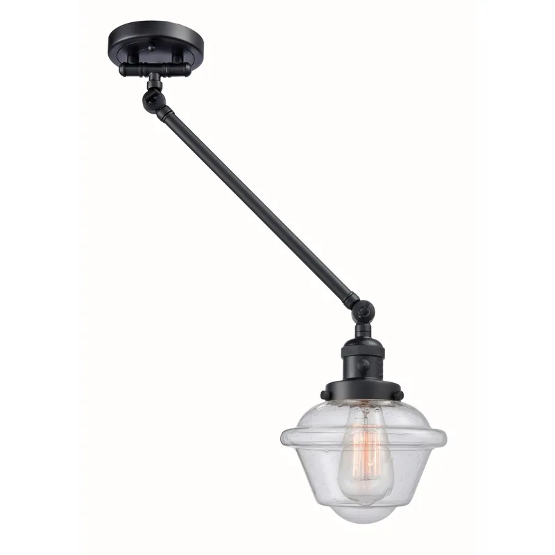 Small Oxford 30 inch 60.00 watt Matte Black Swing Arm Wall Light, Franklin Restoration