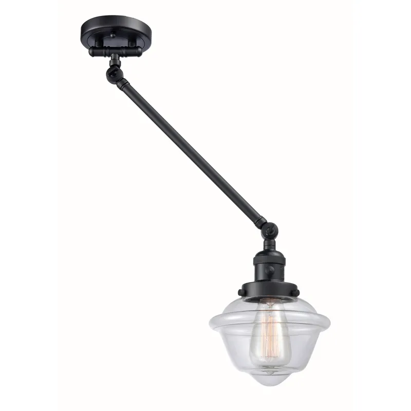Small Oxford 30 inch 60.00 watt Matte Black Swing Arm Wall Light, Franklin Restoration