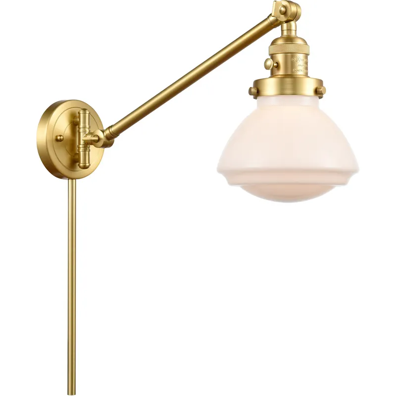 Olean 18 inch 60.00 watt Satin Gold Swing Arm Wall Light, Franklin Restoration