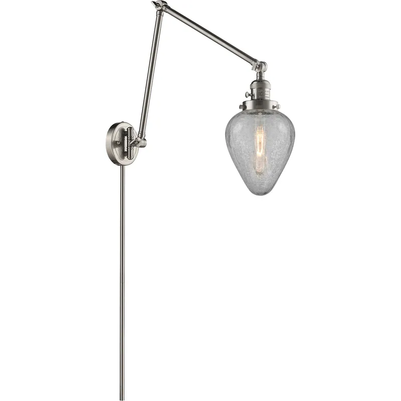 Geneseo 30 inch 60 watt Satin Nickel Swing Arm Wall Light, Franklin Restoration