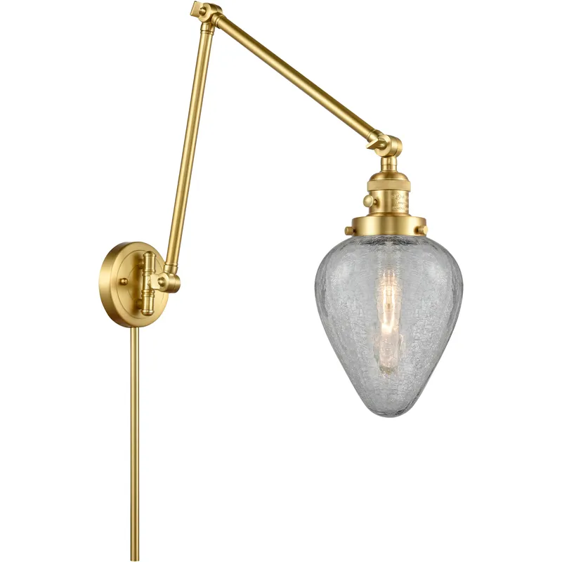 Geneseo 30 inch 60.00 watt Satin Gold Swing Arm Wall Light, Franklin Restoration