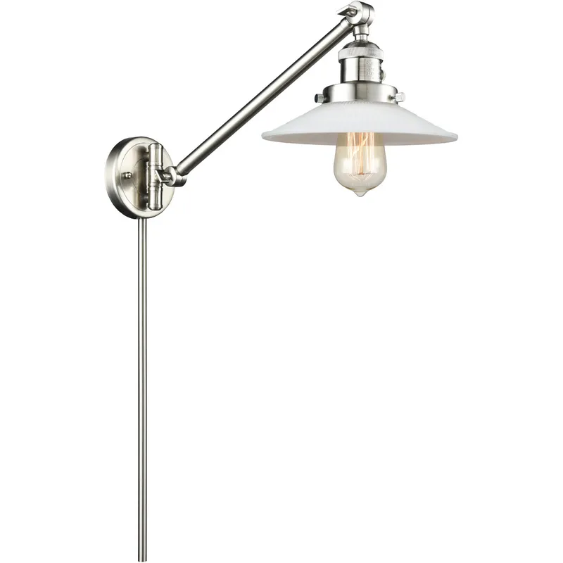 Halophane 21 inch 3.50 watt Satin Nickel Swing Arm Wall Light, Franklin Restoration