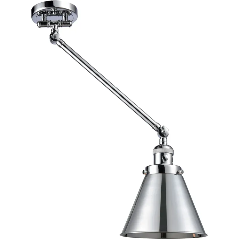 Appalachian 18 inch 100 watt Polished Chrome Swing Arm Wall Light, Franklin Restoration