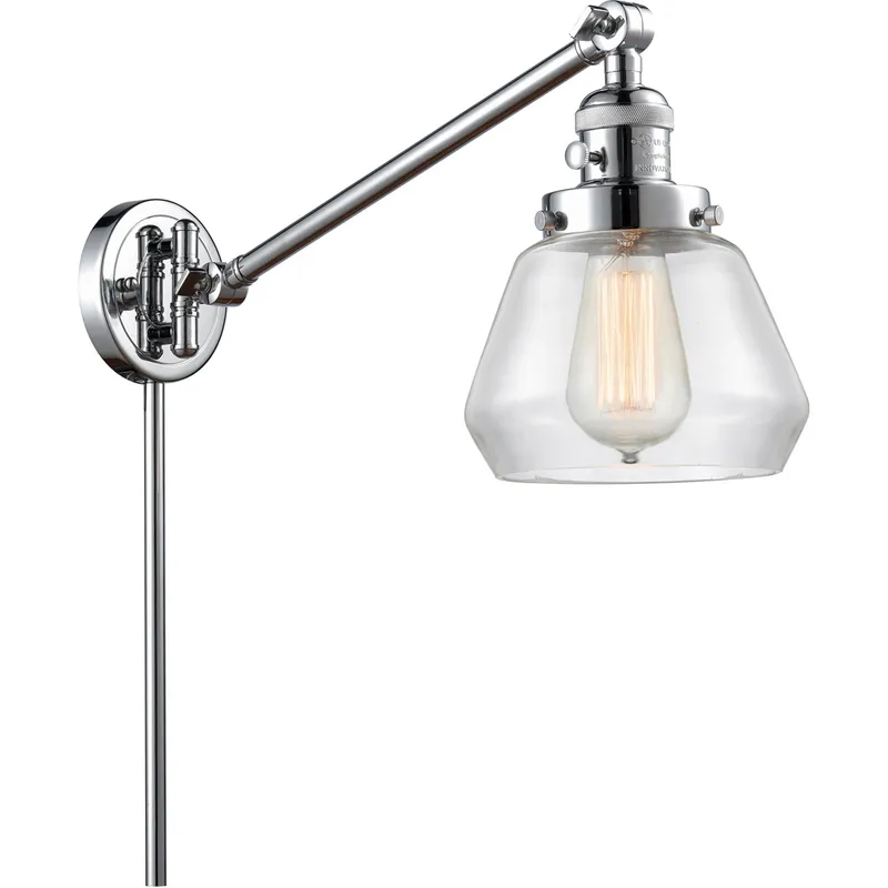 Fulton 35 inch 3.50 watt Polished Chrome Swing Arm Wall Light, Franklin Restoration