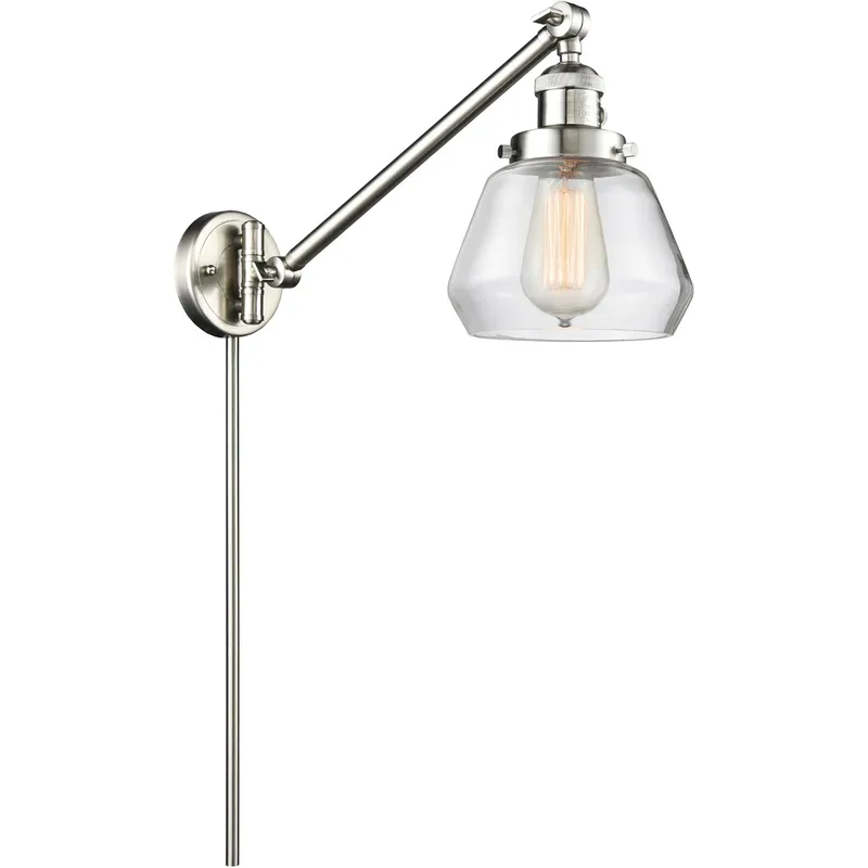 Fulton 35 inch 3.50 watt Satin Nickel Swing Arm Wall Light, Franklin Restoration