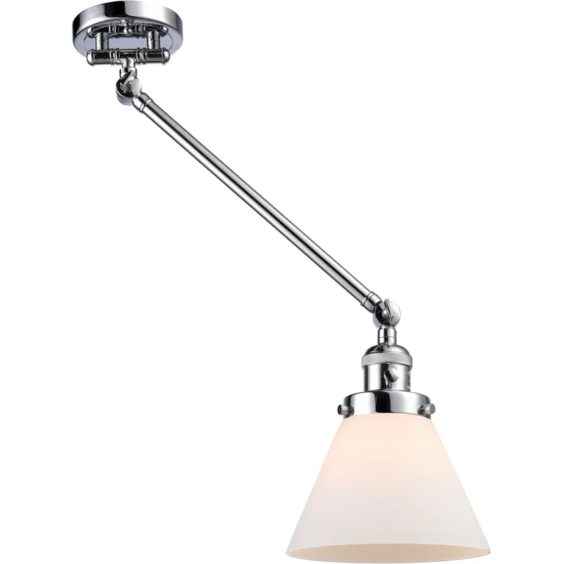 Large Cone 30 inch 60.00 watt Polished Chrome Swing Arm Wall Light, Franklin Restoration