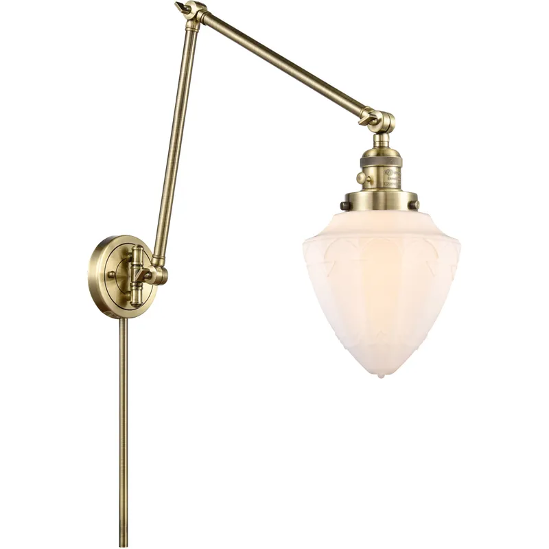 Franklin Restoration Bullet 32 inch 60.00 watt Antique Brass Swing Arm Wall Light