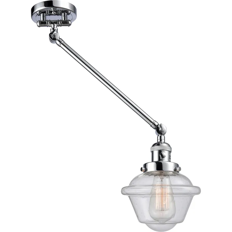 Small Oxford 30 inch 60.00 watt Polished Chrome Swing Arm Wall Light, Franklin Restoration