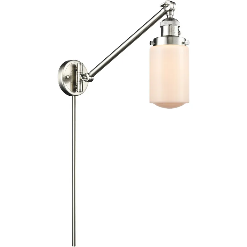 Dover 30 inch 60.00 watt Satin Nickel Swing Arm Wall Light, Franklin Restoration