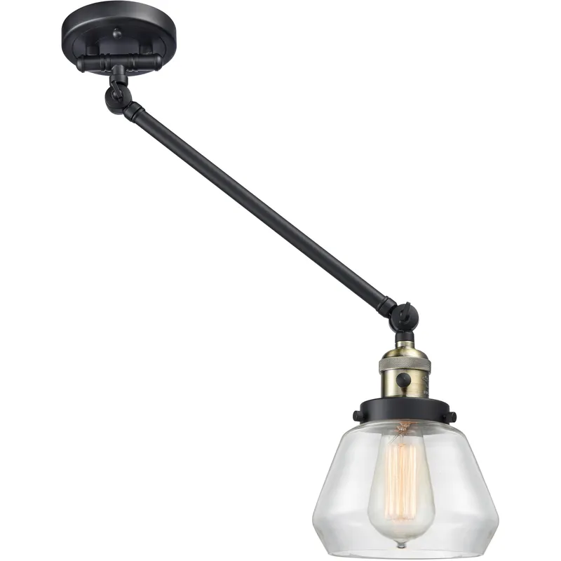 Fulton 35 inch 60.00 watt Black Antique Brass Swing Arm Wall Light, Franklin Restoration