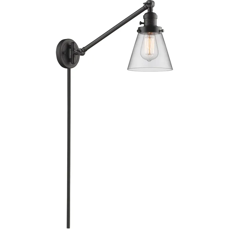 Small Cone 21 inch 3.50 watt Oil Rubbed Bronze Swing Arm Wall Light, Franklin Restoration
