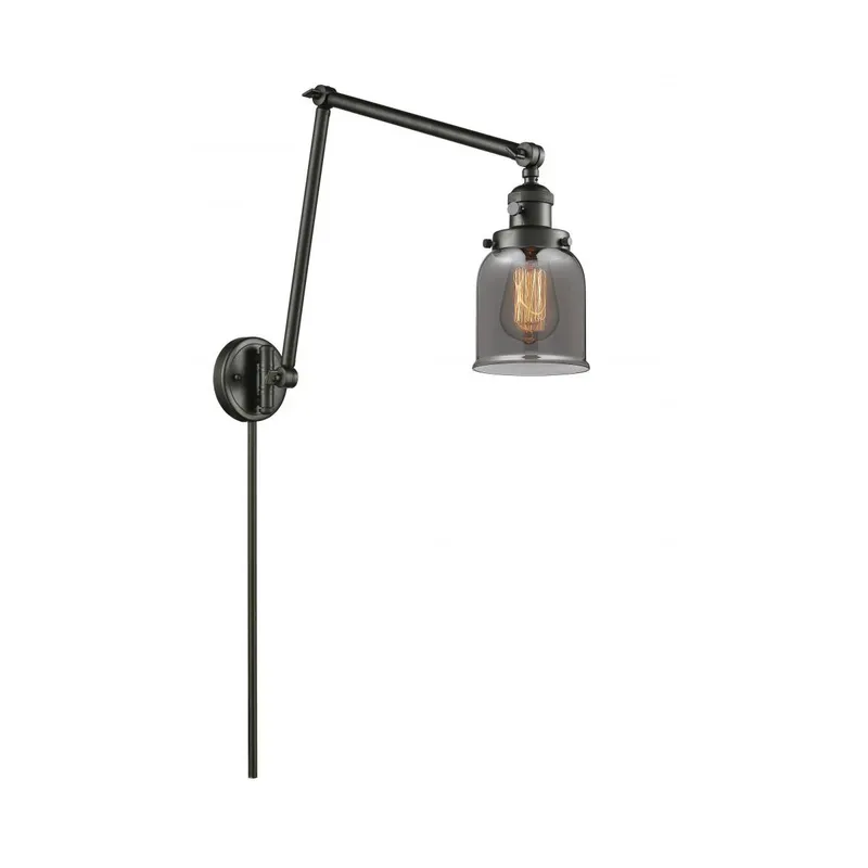 Small Bell 30 inch 60.00 watt Oil Rubbed Bronze Swing Arm Wall Light, Franklin Restoration