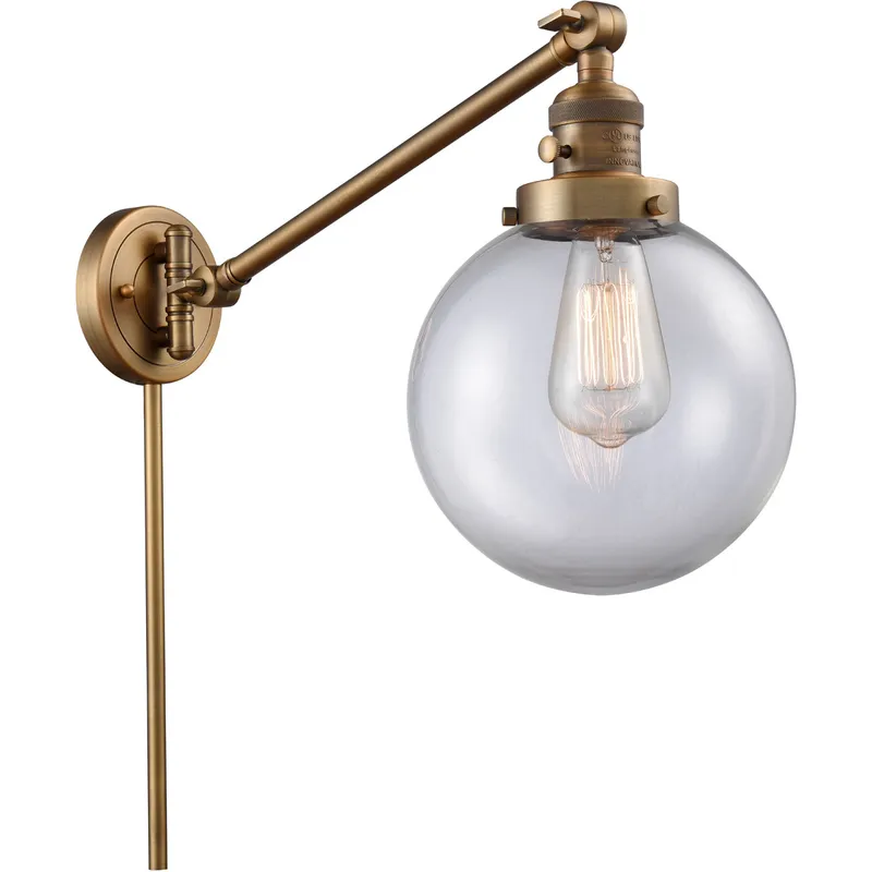 Large Beacon 21 inch 60.00 watt Brushed Brass Swing Arm Wall Light, Franklin Restoration