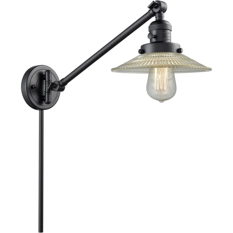 Halophane 21 inch 3.50 watt Matte Black Swing Arm Wall Light, Franklin Restoration