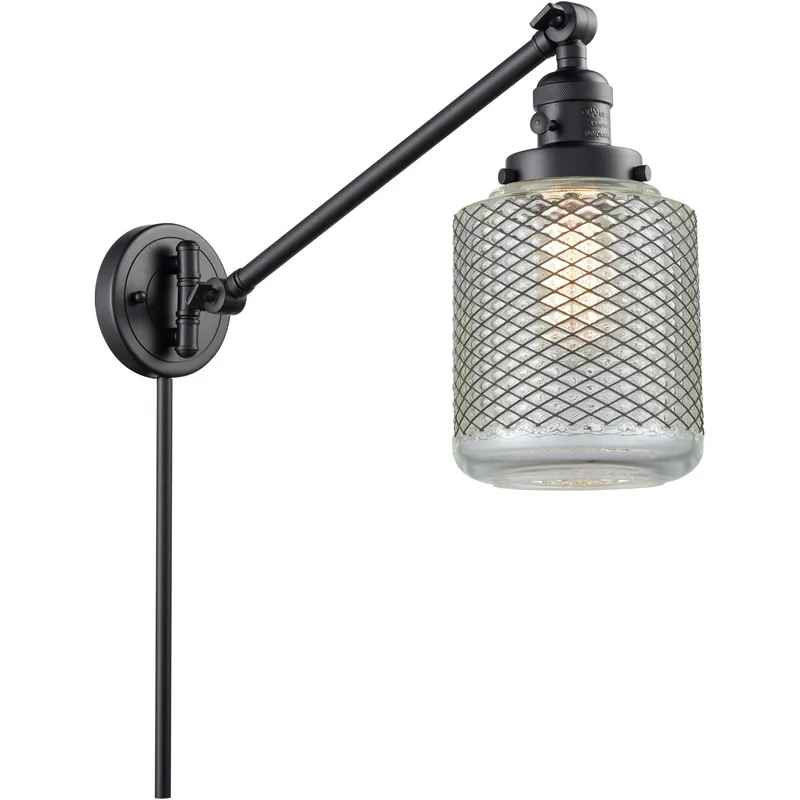 Stanton 30 inch 3.5 watt Matte Black Swing Arm Wall Light, Franklin Restoration