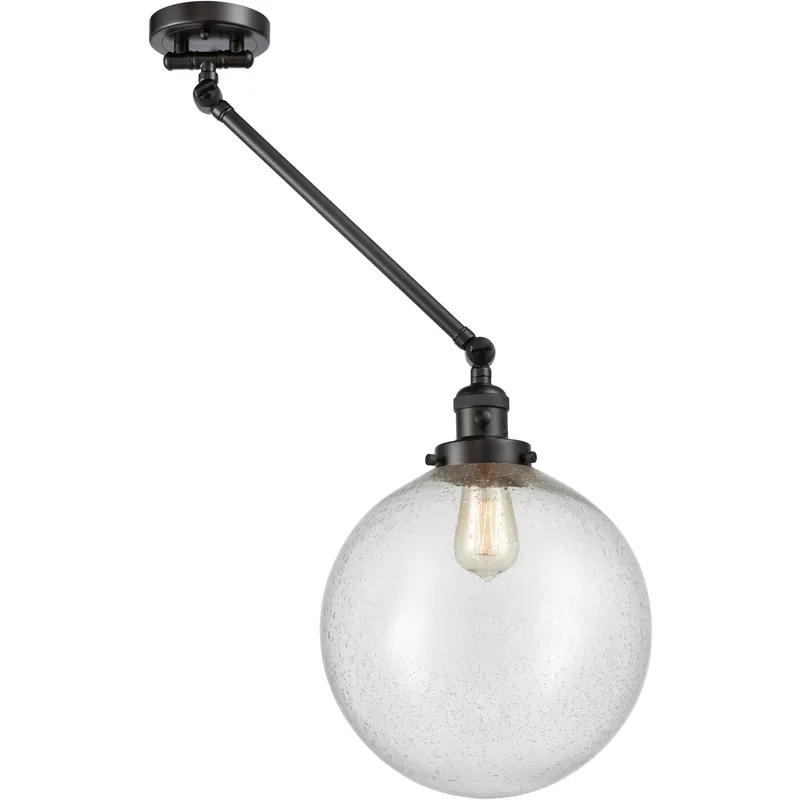 XX-Large Beacon 20 inch 100 watt Oil Rubbed Bronze Swing Arm Wall Light in Seedy Glass, Franklin Restoration