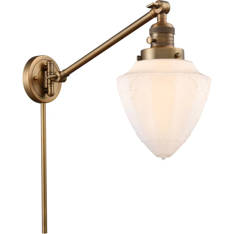 Franklin Restoration Bullet 20 inch 60.00 watt Brushed Brass Swing Arm Wall Light