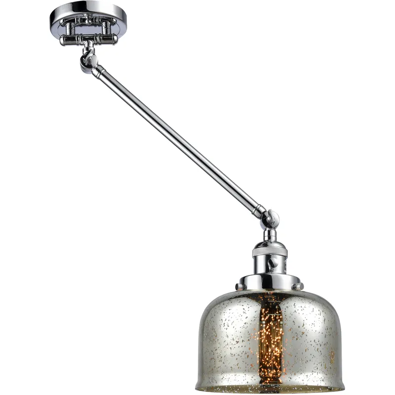 Large Bell 30 inch 60.00 watt Polished Chrome Swing Arm Wall Light, Franklin Restoration
