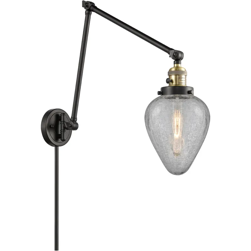 Geneseo 30 inch 60.00 watt Black Antique Brass Swing Arm Wall Light, Franklin Restoration