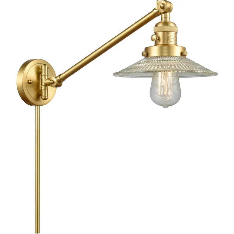 Halophane 21 inch 60.00 watt Satin Gold Swing Arm Wall Light, Franklin Restoration