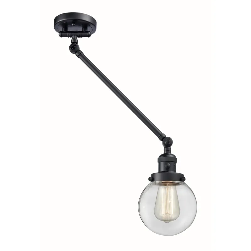 Beacon 21 inch 60.00 watt Matte Black Swing Arm Wall Light, Franklin Restoration