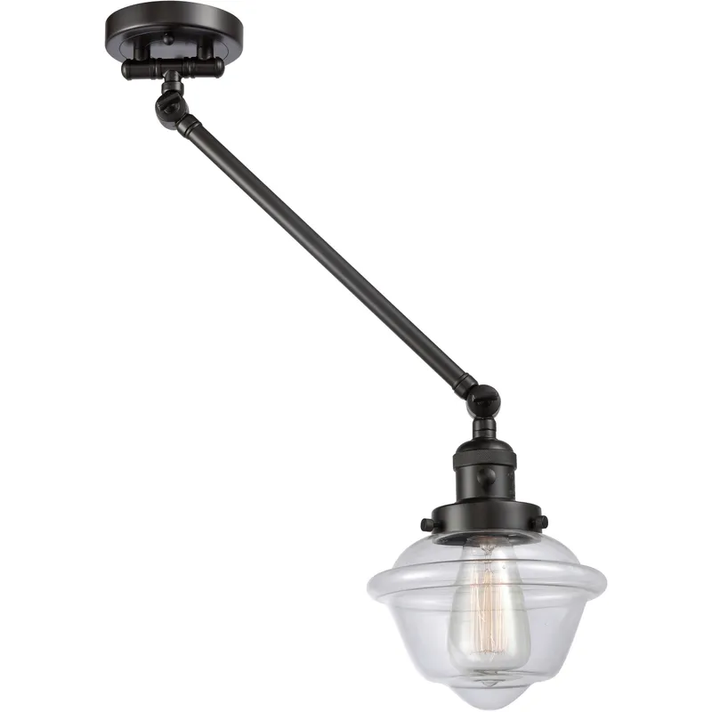Small Oxford 30 inch 60.00 watt Oil Rubbed Bronze Swing Arm Wall Light, Franklin Restoration