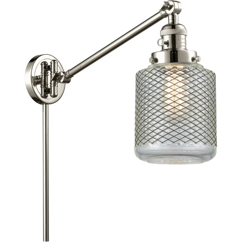 Stanton 30 inch 60.00 watt Polished Nickel Swing Arm Wall Light, Franklin Restoration
