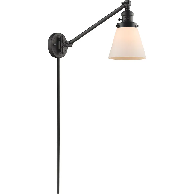 Small Cone 21 inch 60.00 watt Oil Rubbed Bronze Swing Arm Wall Light, Franklin Restoration