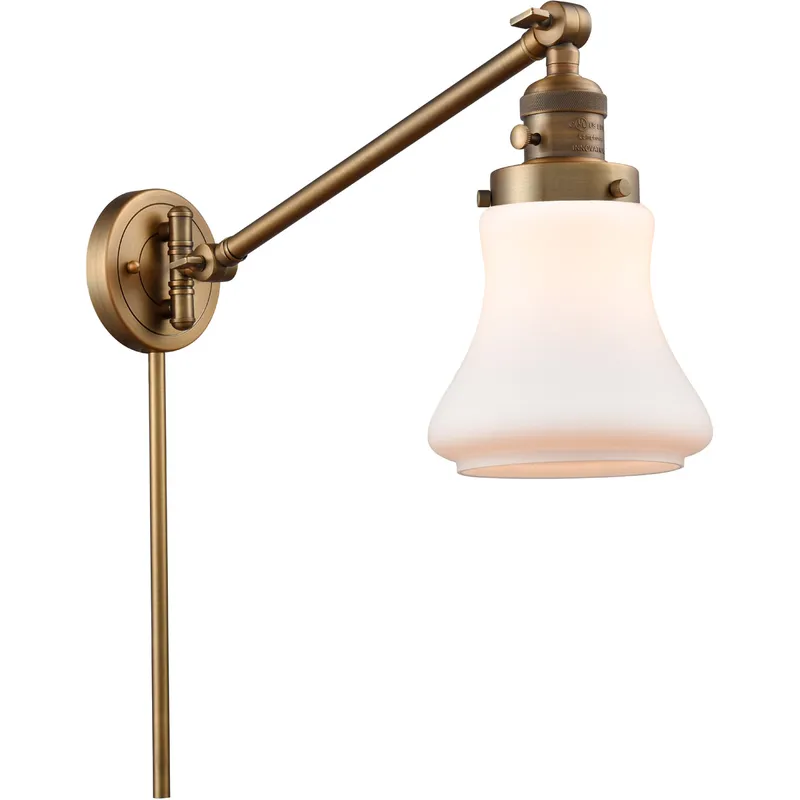 Bellmont 35 inch 3.50 watt Brushed Brass Swing Arm Wall Light, Franklin Restoration