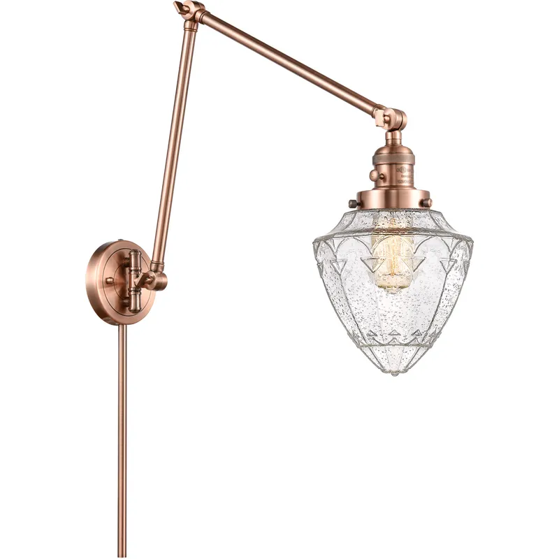 Franklin Restoration Bullet 32 inch 60.00 watt Antique Copper Swing Arm Wall Light