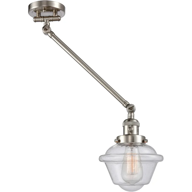 Small Oxford 30 inch 60.00 watt Satin Nickel Swing Arm Wall Light, Franklin Restoration