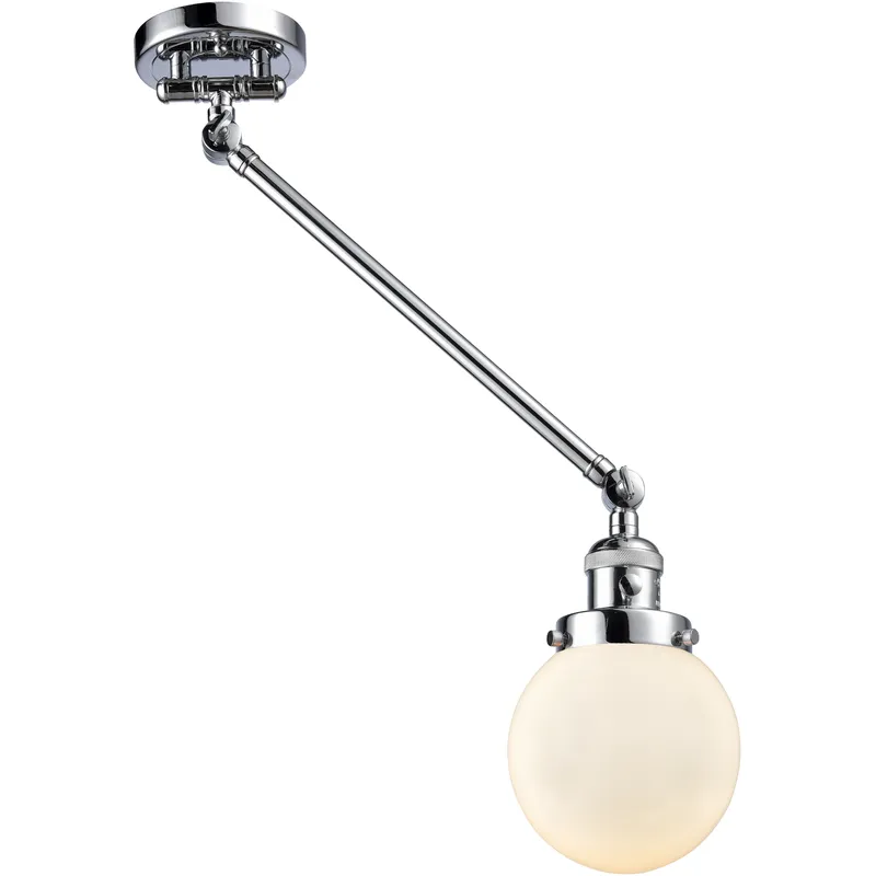 Beacon 21 inch 60.00 watt Polished Chrome Swing Arm Wall Light, Franklin Restoration