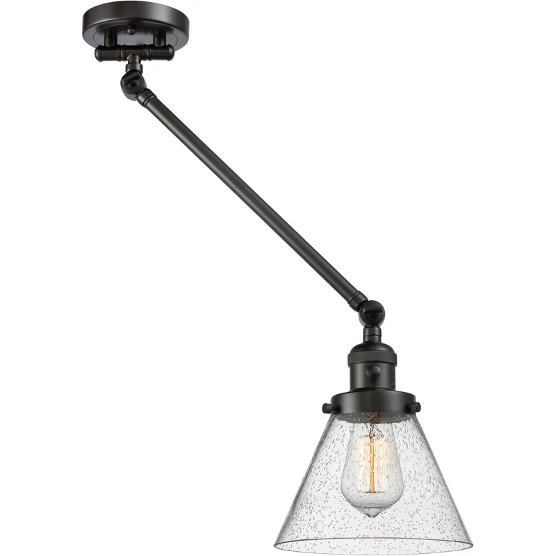 Large Cone 30 inch 60.00 watt Oil Rubbed Bronze Swing Arm Wall Light, Franklin Restoration