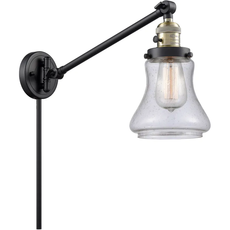 Bellmont 35 inch 3.50 watt Black Antique Brass Swing Arm Wall Light, Franklin Restoration