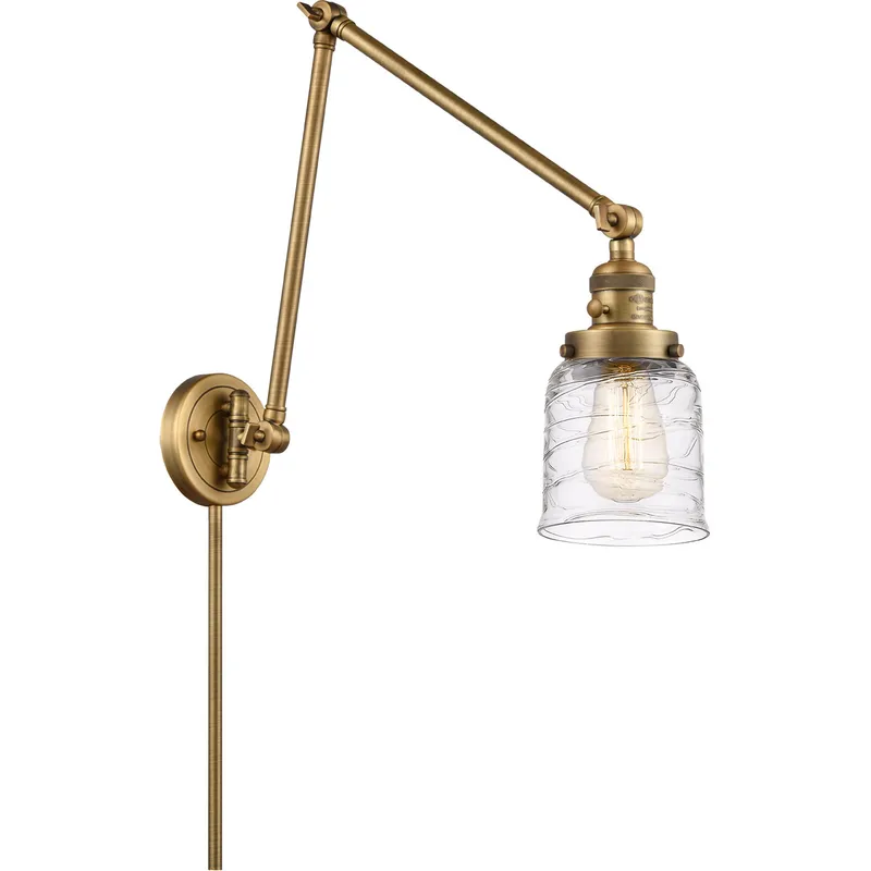 Franklin Restoration Bell 30 inch 60.00 watt Brushed Brass Swing Arm Wall Light