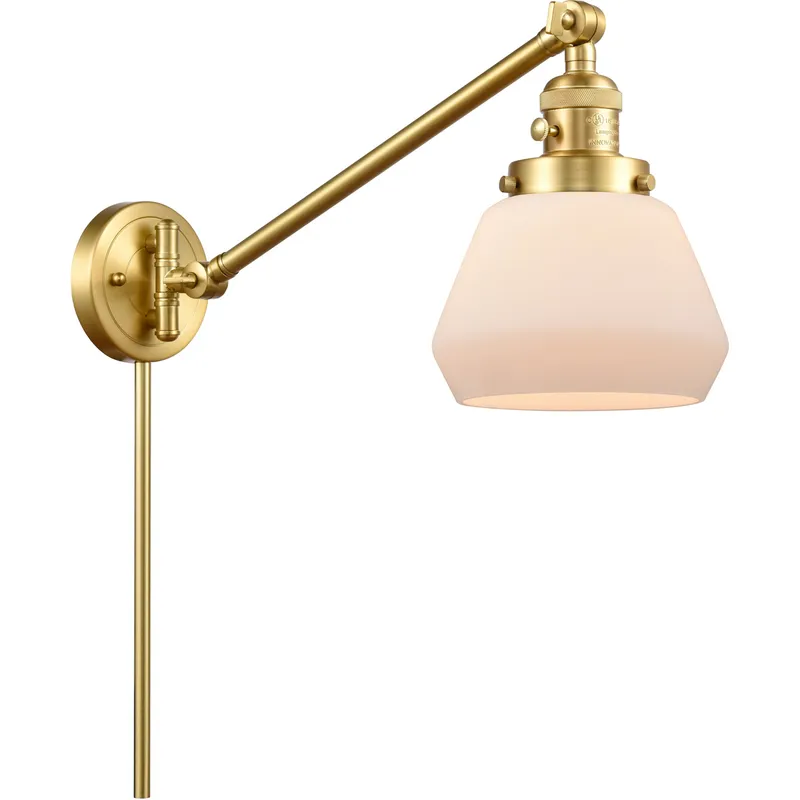 Fulton 35 inch 60.00 watt Satin Gold Swing Arm Wall Light, Franklin Restoration