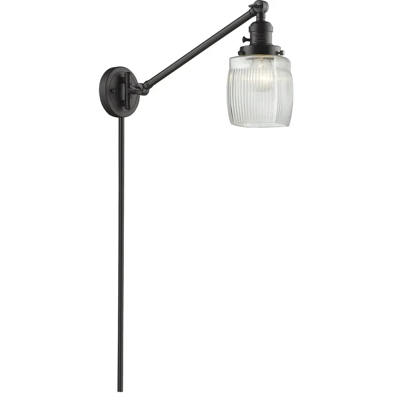 Colton 30 inch 60.00 watt Oil Rubbed Bronze Swing Arm Wall Light, Franklin Restoration